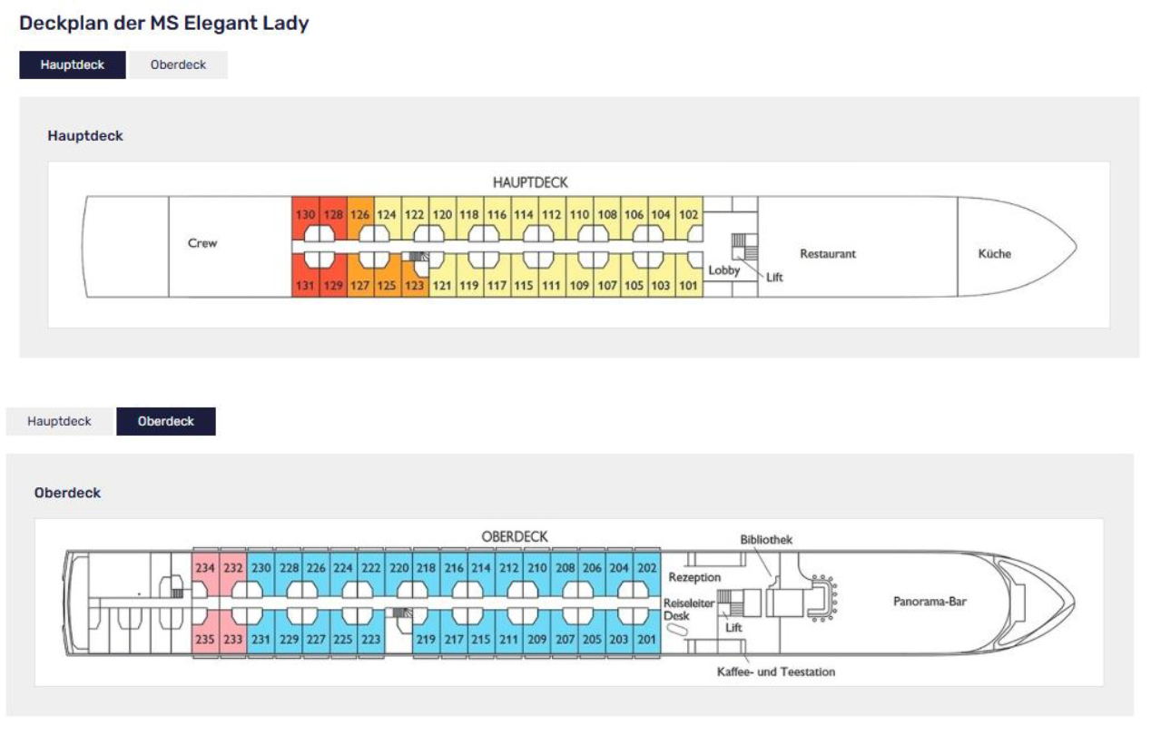Decksplan MS Elegant Lady