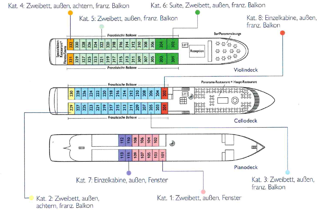 Decksplan MS Lady Cristina
