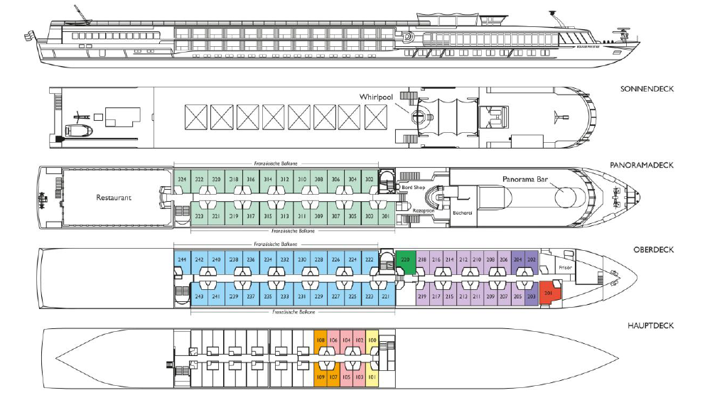 Decksplan MS Rousse Prestige