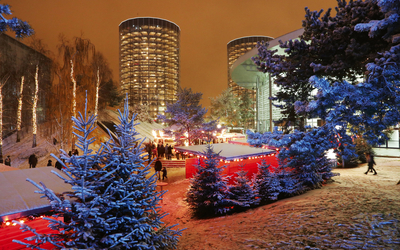 Autostadt Wolfsburg zur Weihnachtszeit, Deutschland