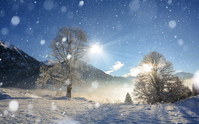Winterlandschaft in den österreichischen Alpen bei Salzburg