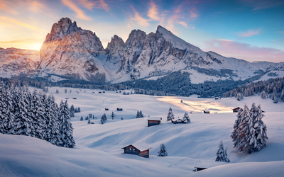 Winterblick auf die Seiser Alm